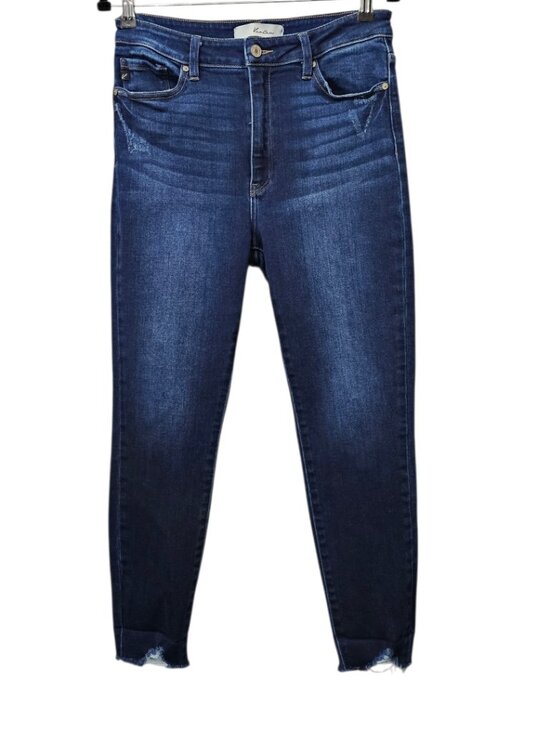 Kancan Maria Women's Denim High-rise Skinny Fray Hem Ankle Blue Jeans Size 9/28 - Picture 2 of 10